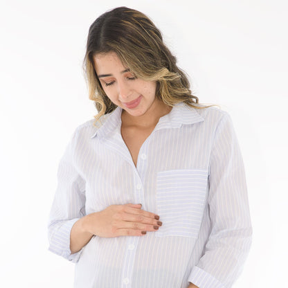 CAMISA POPELINA RAYAS AZUL