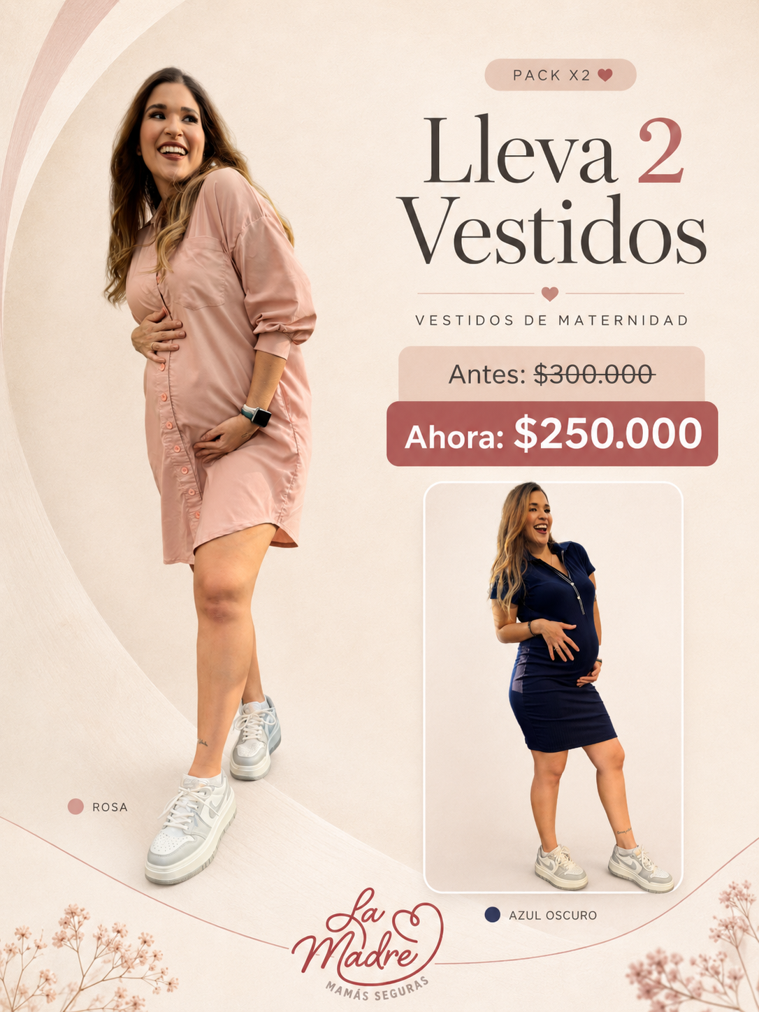 VESTIDO MATERNO PACK X 2 (OFERTA)