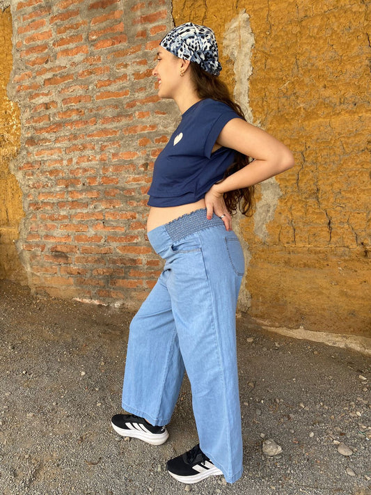 PANTALON CHAMBRAY AZUL